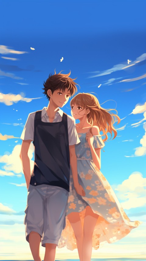Cute Anime Couple at Beach Aesthetic Romantic Love (8)