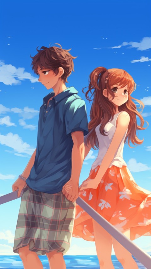 Cute Anime Couple at Beach Aesthetic Romantic Love (11)