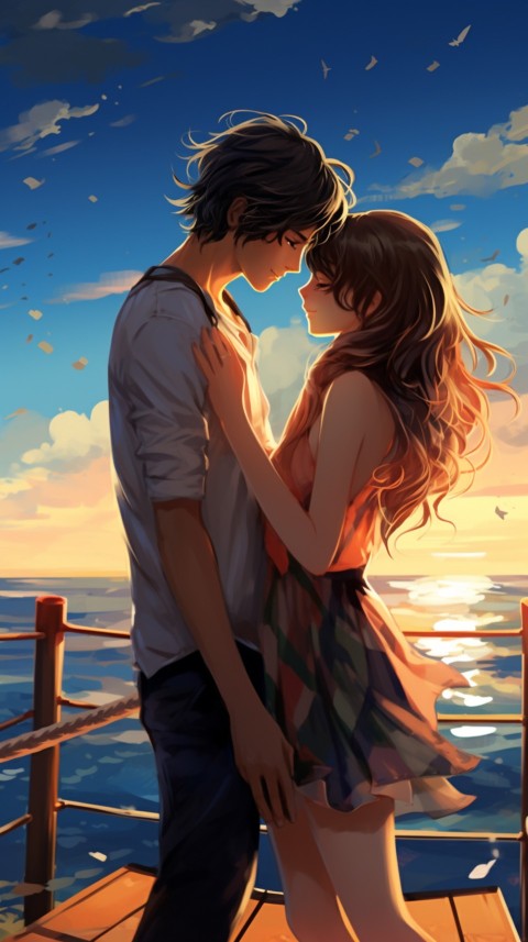 Cute Anime Couple at Beach Aesthetic Romantic Love (21)