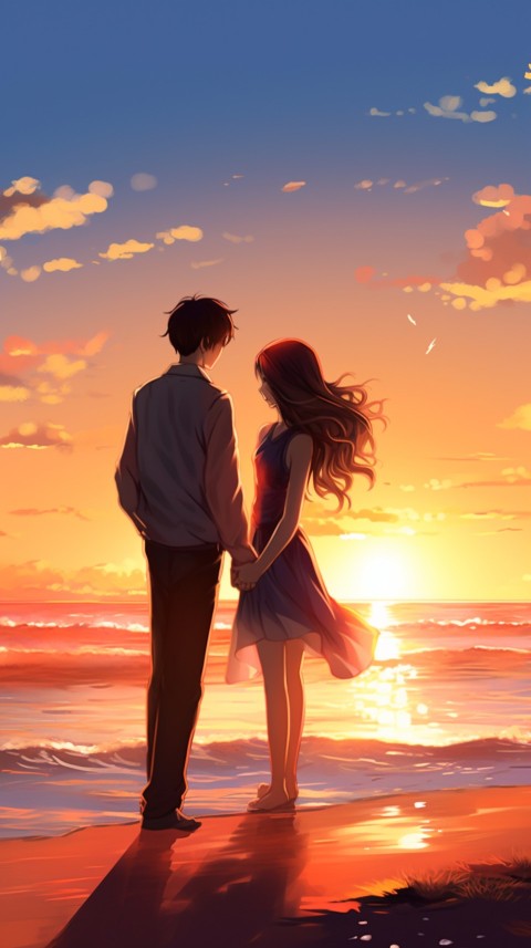 Cute Anime Couple at Beach Aesthetic Romantic Love (32)