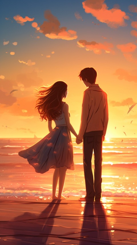 Cute Anime Couple at Beach Aesthetic Romantic Love (56)