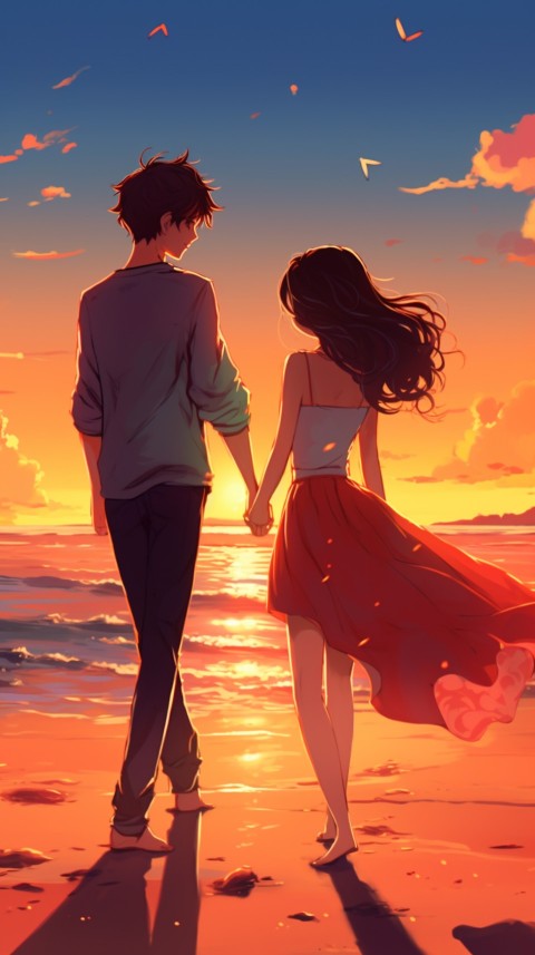 Cute Anime Couple at Beach Aesthetic Romantic Love (76)