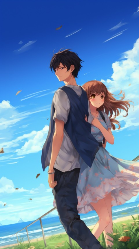 Cute Anime Couple at Beach Aesthetic Romantic Love (71)