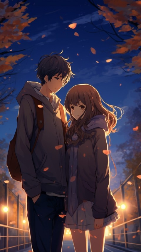 Cute Anime Couple at Road Aesthetic Romantic (10)