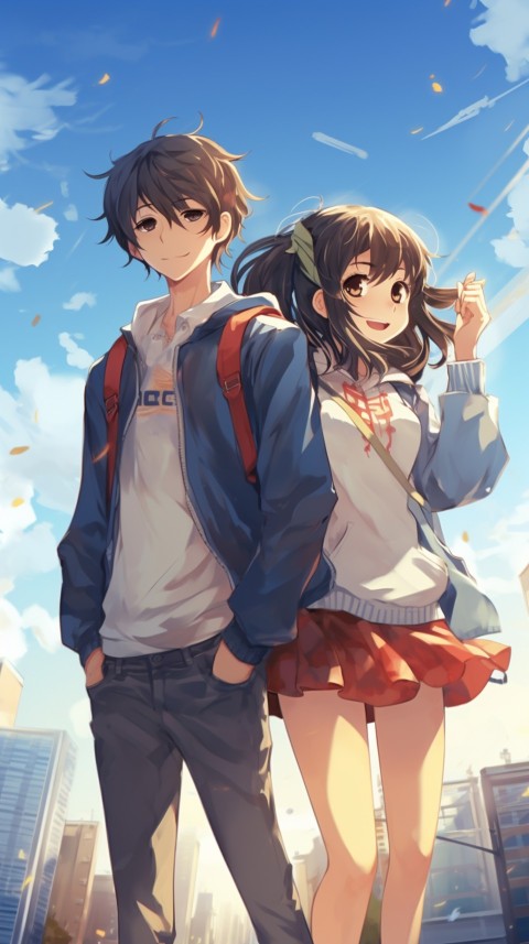 Cute Anime Couple at Road Aesthetic Romantic (18)