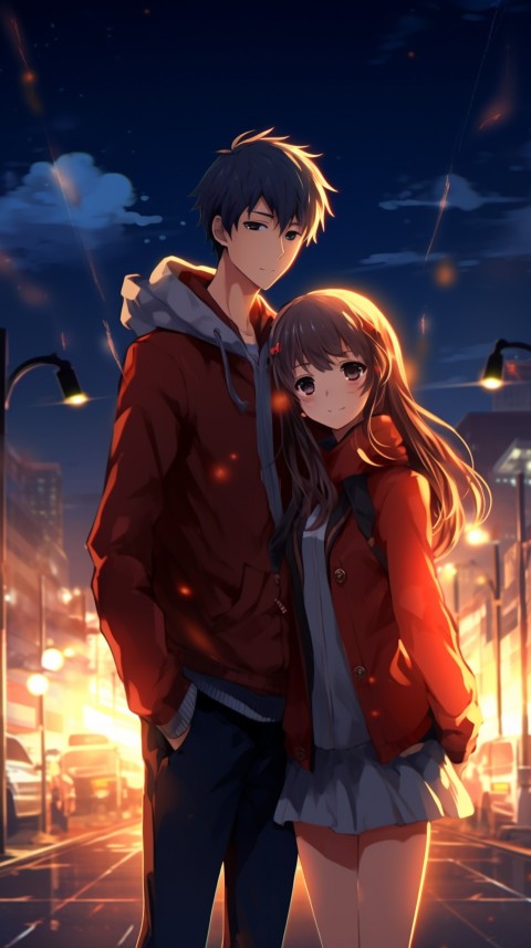 Cute Anime Couple at Road Aesthetic Romantic (20)