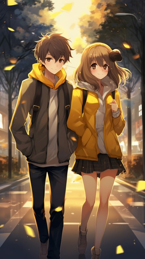 Cute Anime Couple at Road Aesthetic Romantic (5)