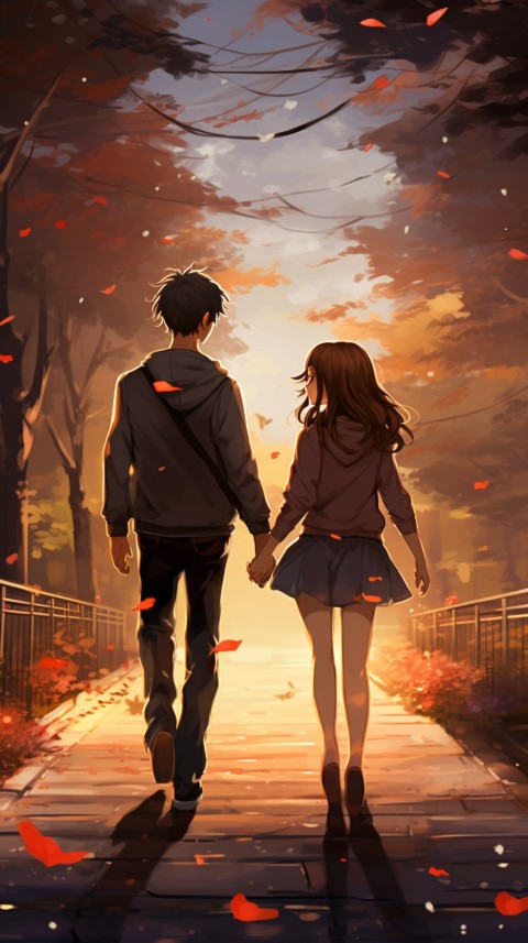 Cute Anime Couple at Road Aesthetic Romantic (13)