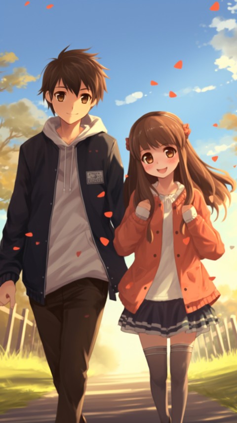 Cute Anime Couple at Road Aesthetic Romantic (33)