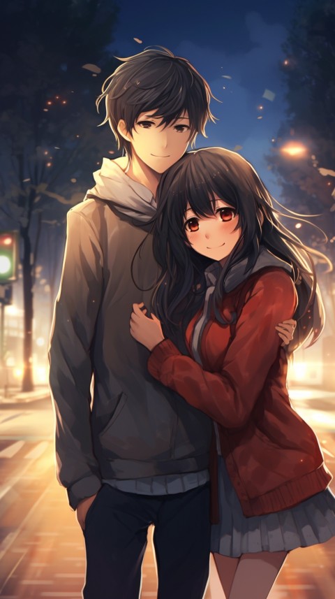 Cute Anime Couple at Road Aesthetic Romantic (35)