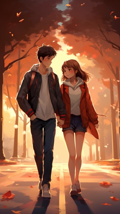 Cute Anime Couple at Road Aesthetic Romantic (36)