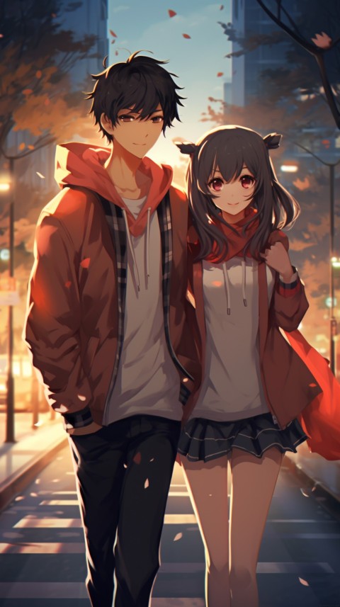 Cute Anime Couple at Road Aesthetic Romantic (28)