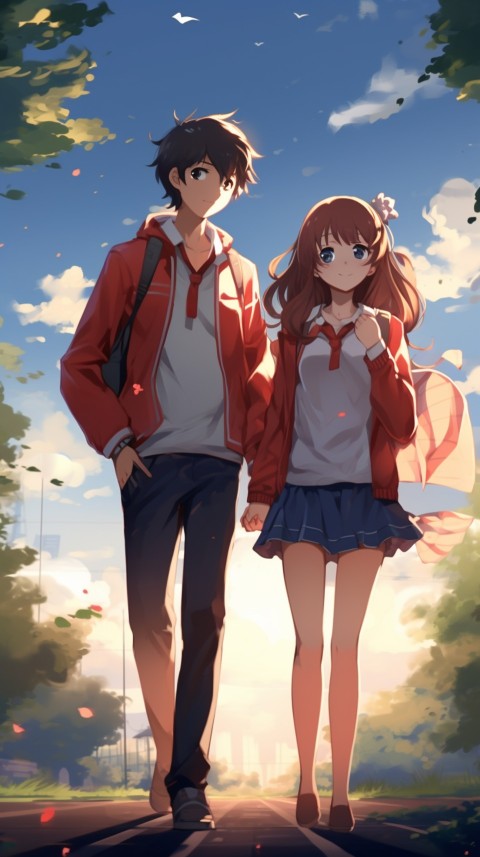 Cute Anime Couple at Road Aesthetic Romantic (57)