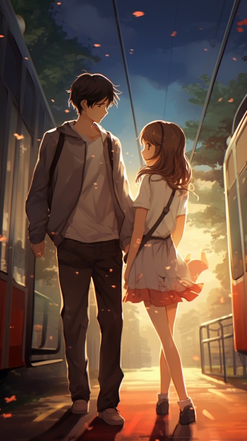 Cute Anime Couple at Road Aesthetic Romantic (45)