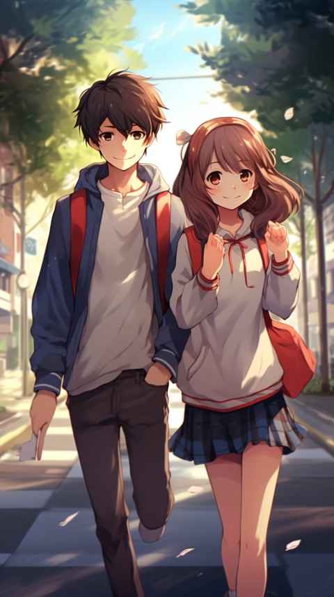 Cute Anime Couple at Road Aesthetic Romantic (51)