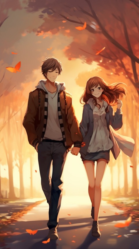 Cute Anime Couple at Road Aesthetic Romantic (64)