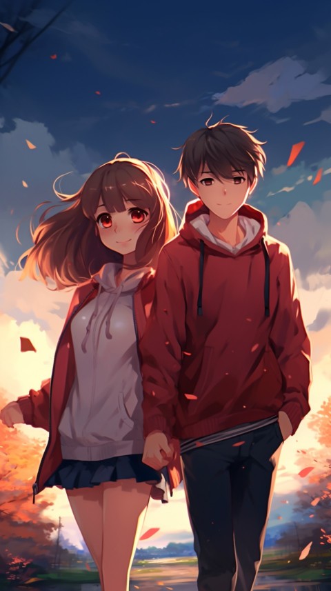 Cute Anime Couple at Road Aesthetic Romantic (73)