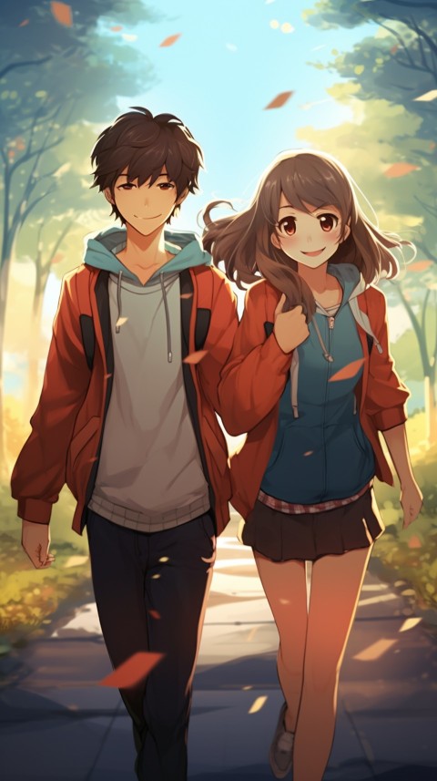 Cute Anime Couple at Road Aesthetic Romantic (72)
