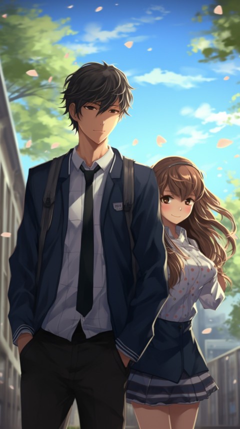 Cute Anime Couple at Road Aesthetic Romantic (67)