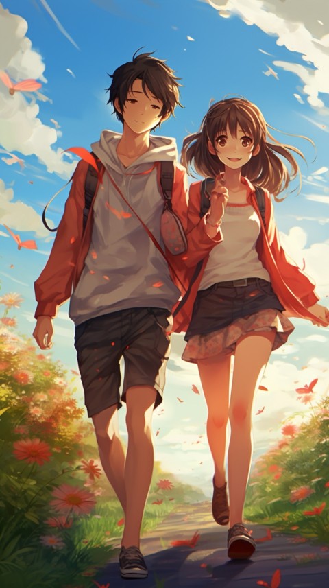 Cute Anime Couple at Road Aesthetic Romantic (69)