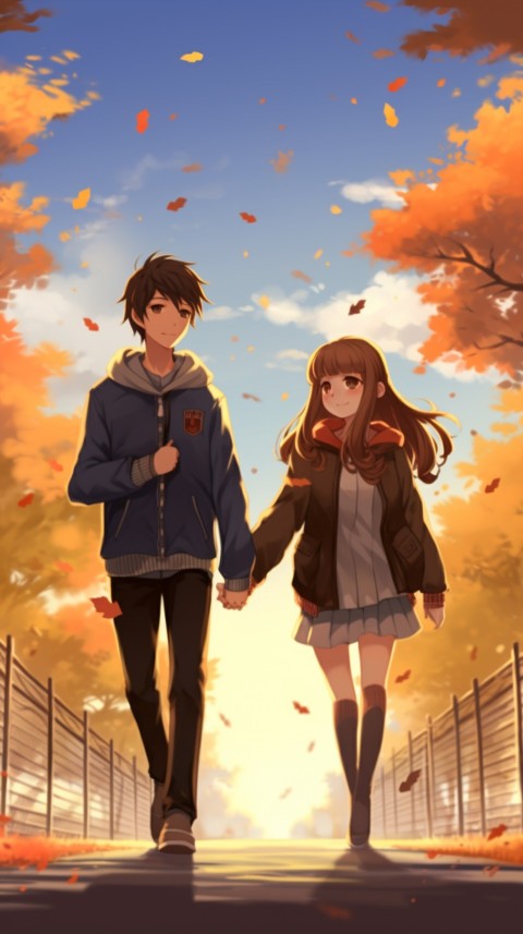 Cute Anime Couple at Road Aesthetic Romantic (90)