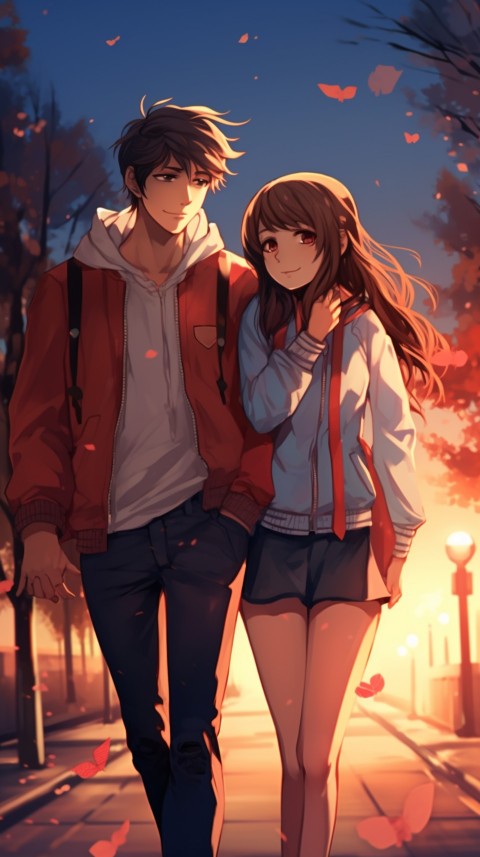 Cute Anime Couple at Road Aesthetic Romantic (95)