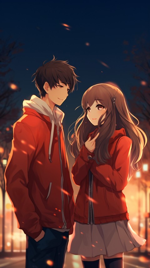 Cute Anime Couple at Road Aesthetic Romantic (112)