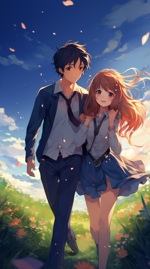 Cute Anime Couple at Road Aesthetic Romantic (110)