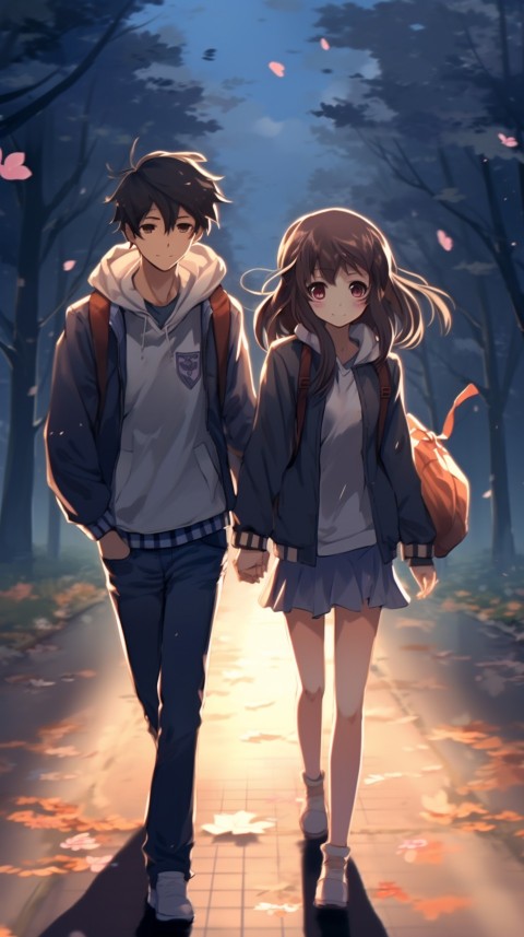 Cute Anime Couple at Road Aesthetic Romantic (111)