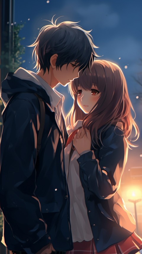 Cute Anime Couple at Road Aesthetic Romantic (140)