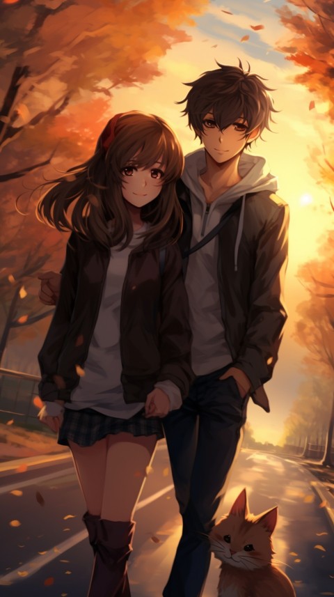 Cute Anime Couple at Road Aesthetic Romantic (126)
