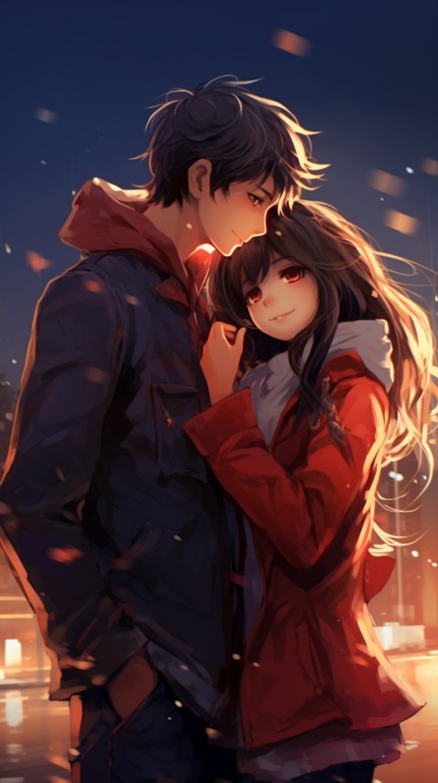 Cute Anime Couple at Road Aesthetic Romantic (160)