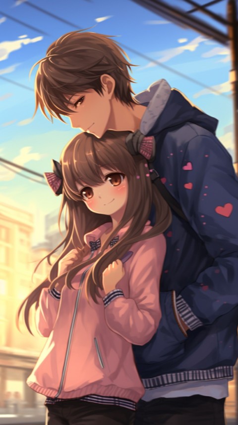 Cute Anime Couple at Road Aesthetic Romantic (157)