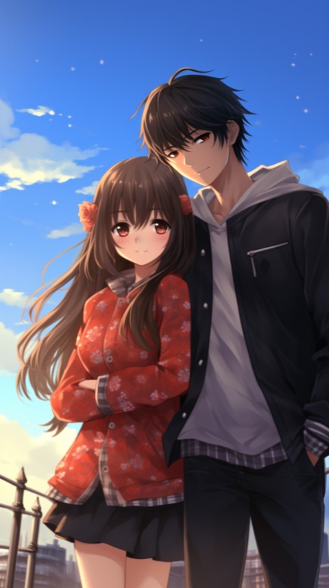 Cute Anime Couple at Road Aesthetic Romantic (163)