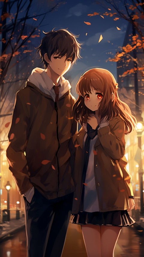 Cute Anime Couple at Road Aesthetic Romantic (179)