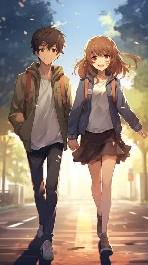 Cute Anime Couple at Road Aesthetic Romantic (169)