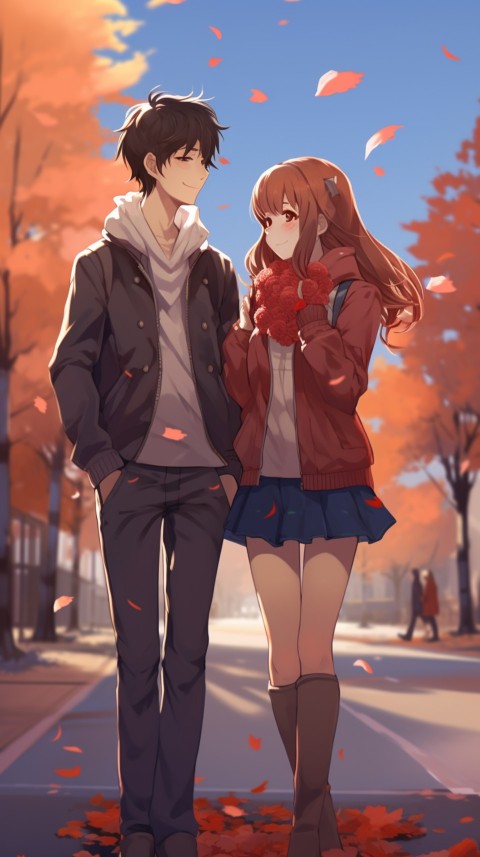 Cute Anime Couple at Road Aesthetic Romantic (198)