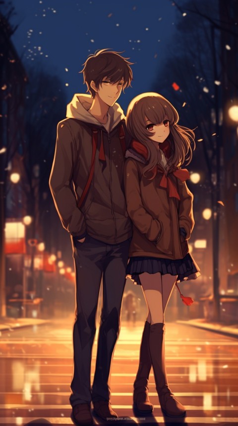 Cute Anime Couple at Road Aesthetic Romantic (192)