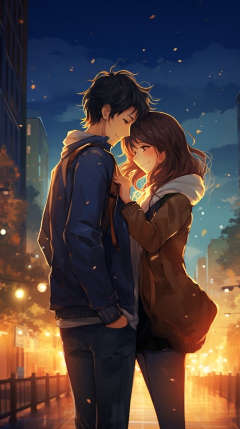 Cute Anime Couple in Street (9)