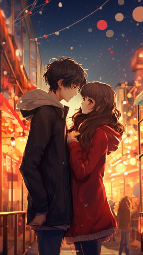 Cute Anime Couple in Street (6)