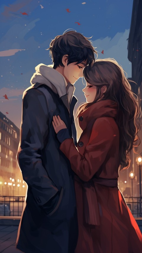 Cute Anime Couple in Street (29)