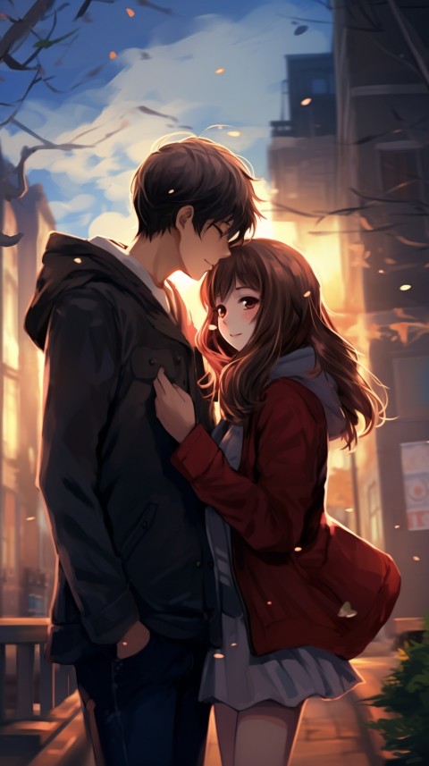 Cute Anime Couple in Street (41)