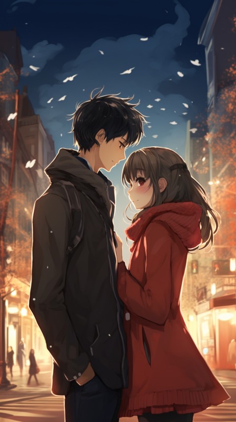 Cute Anime Couple in Street (44)
