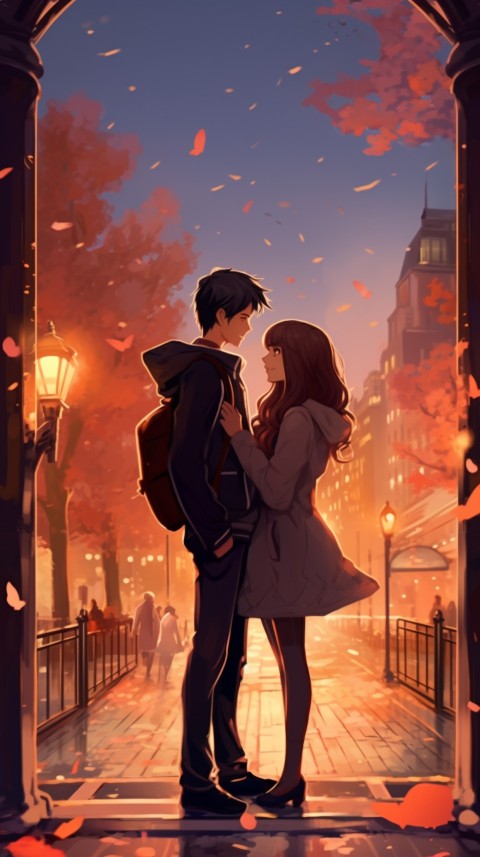 Cute Anime Couple in Street (22)