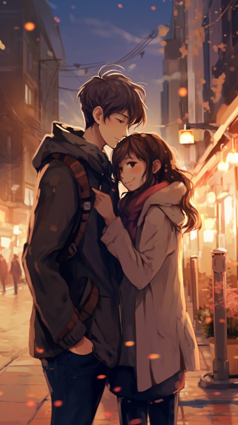 Cute Anime Couple in Street (38)