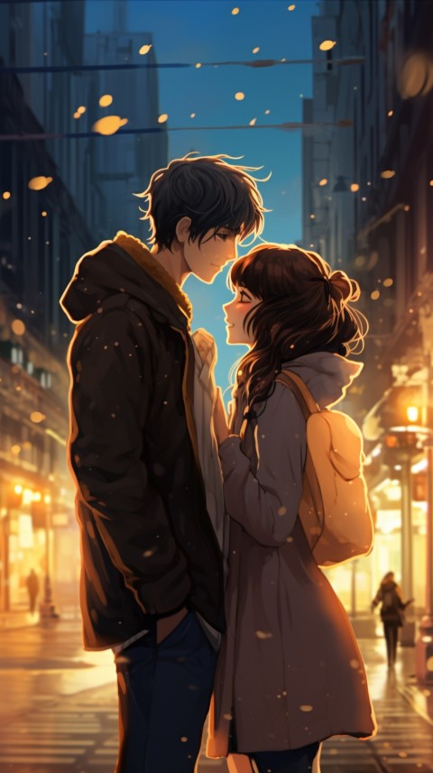 Cute Anime Couple in Street (34)
