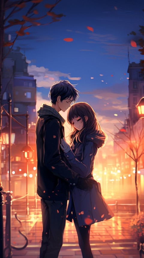 Cute Anime Couple in Street (24)