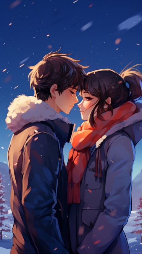 Cute Anime Couple Snowing Aesthetic (5)
