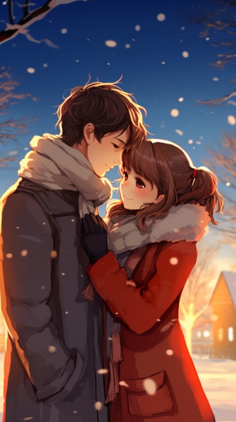 Cute Anime Couple Snowing Aesthetic (8)