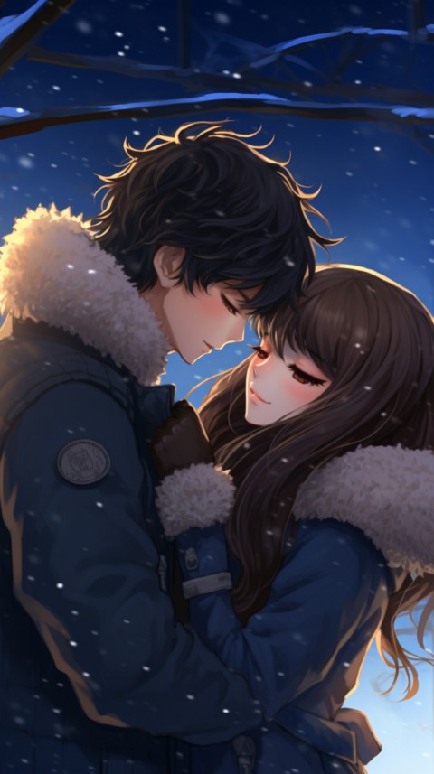 Cute Anime Couple Snowing Aesthetic (13)